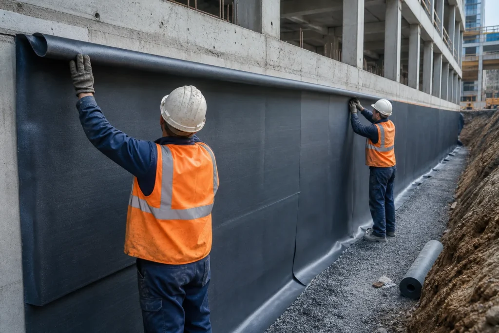 basement waterproofing installation